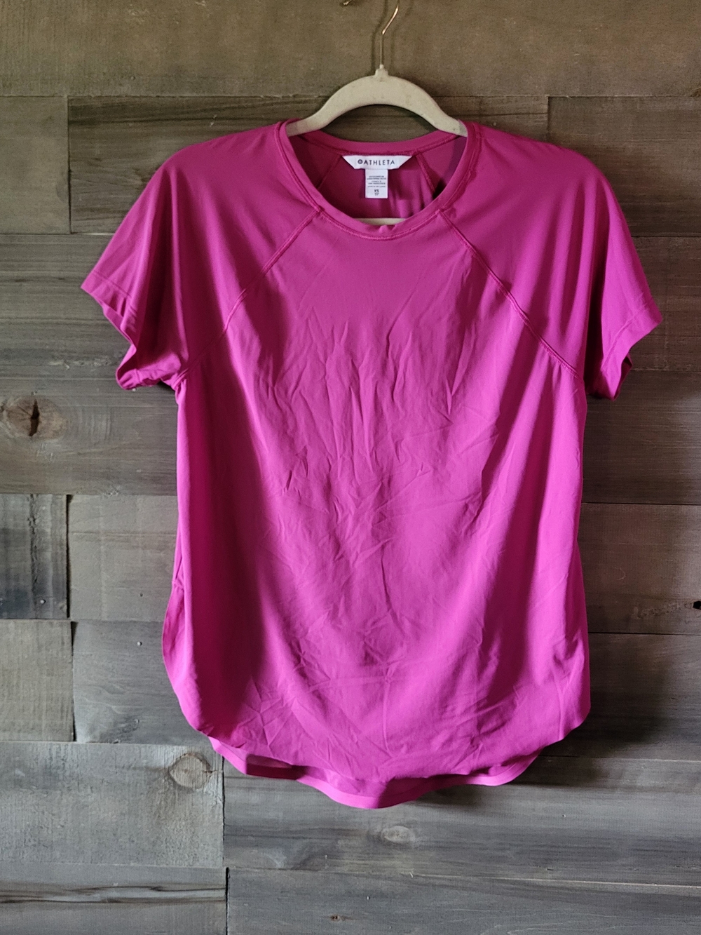 Athleta Women's Pink Short-Sleeve  Mesh Back Tee. Workout Performance Top. XS.